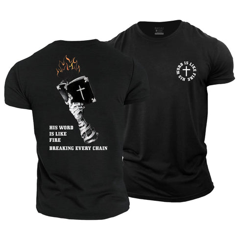 Men's His Word Is Like Fire Cotton T-Shirt